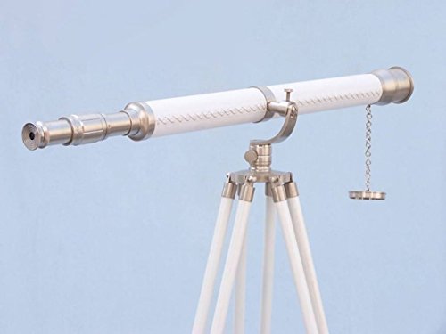Handcrafted Nautical Decor Galileo Telescope 65" Brushed Nickel
