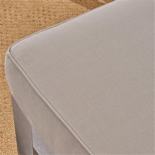 Noble House Cape Coral 4-Seater Aluminum Loveseat and Ottoman Set Silver/Kahki
