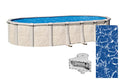 Wilbar Forever 18x33 Oval Above-Ground Swimming Pool 54-Inch Height Resin Steel-Sided Walls Bundle with Sunlight 25 Gauge Liner & Skimmer