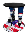 Team Tables United States Hockey Table Black Table Top with United States Puck Mat