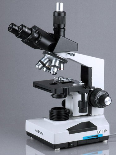 AmScope Digital Trinocular Microscope 40X-1600X with Camera and Software
