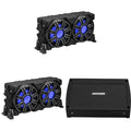 KICKER 10-Inch Loaded Premium Marine Sub Enclosure with Passive Radiator & 48KXMA5004 Marine Amp Bundle