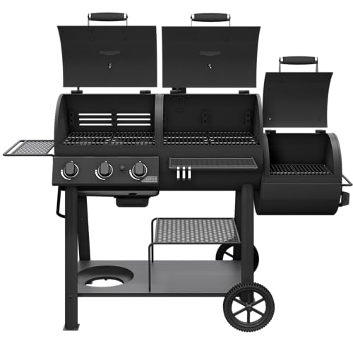 Oklahoma Joe's Canyon Charcoal and Propane Gas Combination Smoker and Grill Black