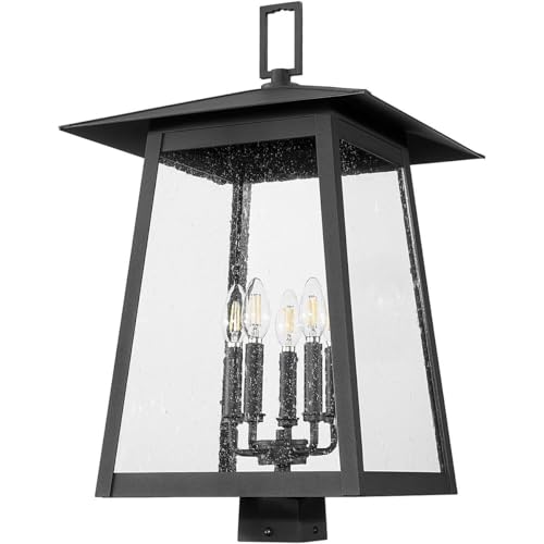 Z-Lite Rainer 5 Light Post Light 26" Tall Black