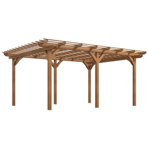 Outsunny 12' x 16' Outdoor Wood Pergola Brown