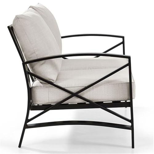 Home Square 2 Piece Metal Patio Loveseat Set Oil Bronze Beige