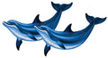 Custom Mosaics, Inc. Double Bottlenose Dolphin B Porcelain Pool Mosaic 52" x 27