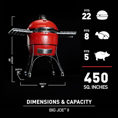 Kamado Joe Big Joe Series II 24-Inch Ceramic Charcoal Grill and Smoker Blaze Red