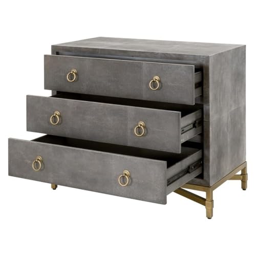 Star International Furniture Traditions Strand 3-Drawer Resin Nightstand Grey