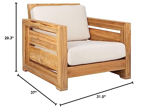 Safavieh Couture Patio Guadeloupe Outdoor Club Chair Natural/White