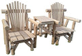 Furniture Barn USA Outdoor White Cedar Log Mr & Mrs. Glider White Cedar