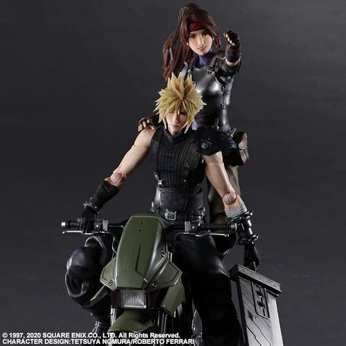 Square Enix Final Fantasy VII Remake Cloud Strife, Jessie & Motorcycle Action Figure Set Multicolor