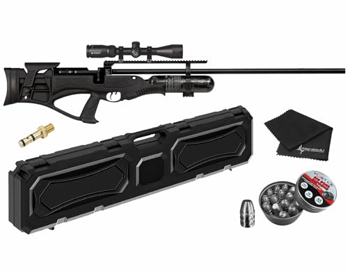 Wearable4U Hatsan Piledriver Bullpup .62 Cal PCP Air Rifle Bundle with Scope, Cleaning Cloth, and Ammo