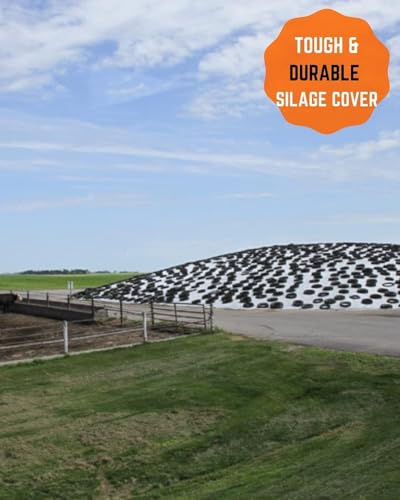 Farm Plastic Supply String Reinforced Silage Cover Black/White 6 Mil 66' x 50'