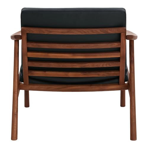 Moe's Home Collection Harlowe Leather Lounge Chair Pebbled Black