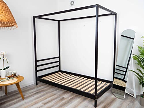 BUSY WOOD Wooden Kids Canopy Bed Natural
