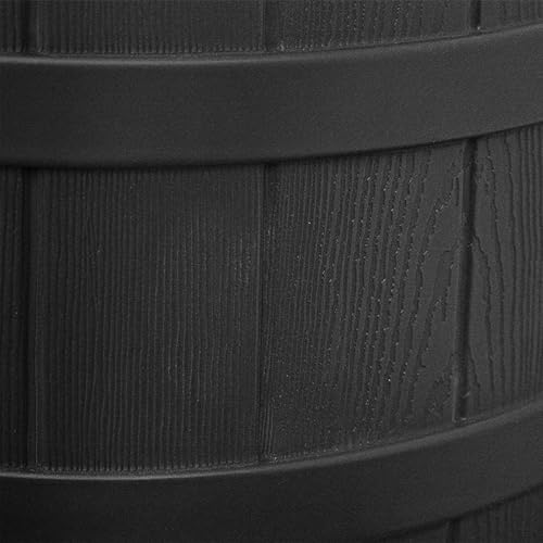 Good Ideas Rain Wizard 40 Gallon Plastic Rain Water Collection Barrel Drum with Brass Spigot Black