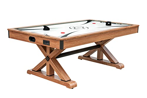 Hathaway Midtown 72-in Air Hockey Table LED Scoring Cherry Finish White Oak