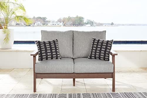 Signature Design by Ashley Emmeline Classic Outdoor Loveseat Beige & Gray