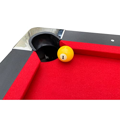 RACK Draco 7-Foot Tournament Pool Table Red Felt Black Body