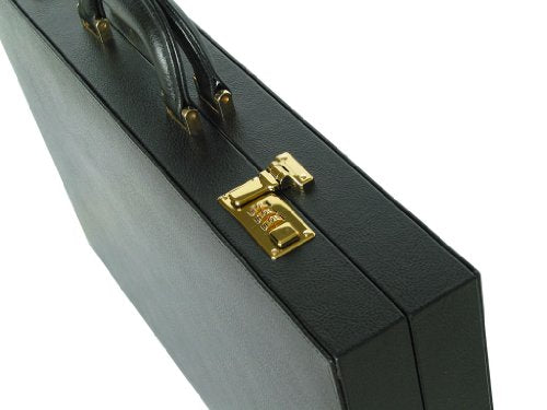Zaza & Sacci Leather/Microfiber Backgammon Set 23" Large Attache Case Black