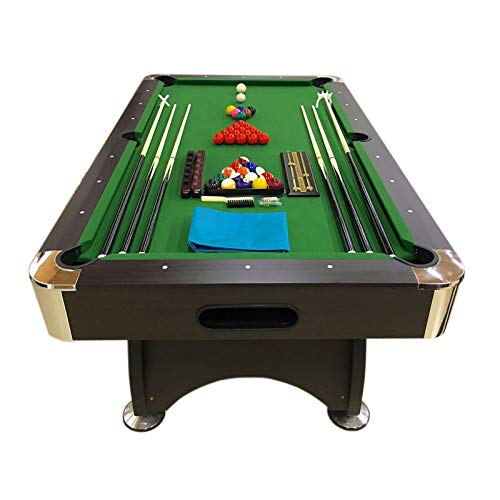 SIMBAUSA Billiard Pool Table 7 Feet Snooker Full Set Accessories Game mod. Green Season Green