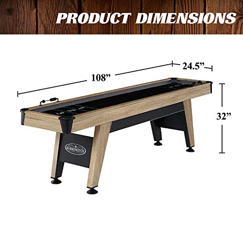 Barrington Billiards 9ft Wentworth Shuffleboard Table with Black Playfield