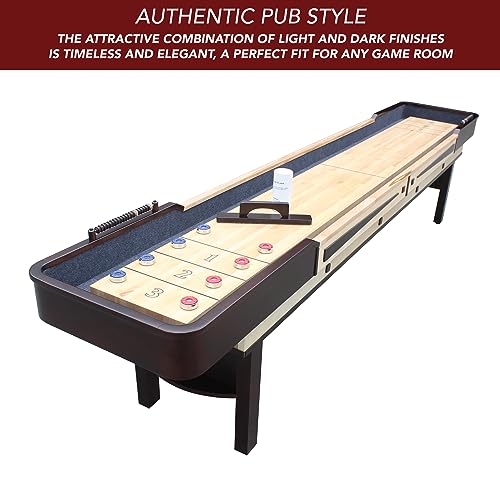 Hathaway Merlot 12' Shuffleboard Table Espresso Natural