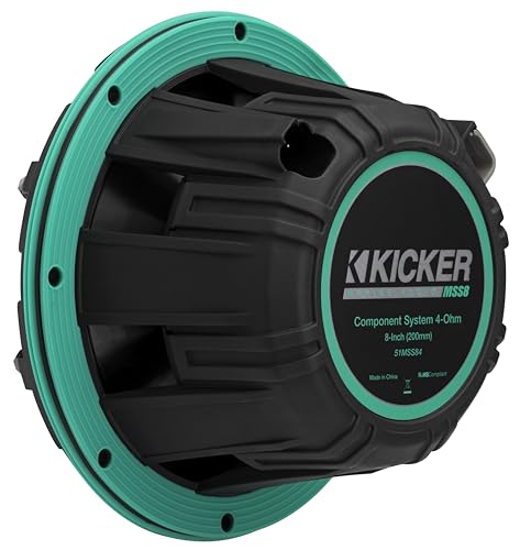 KICKER 51MSS84 MSS 8-Inch Premium Marine 4-Ohm LED Component System Pair