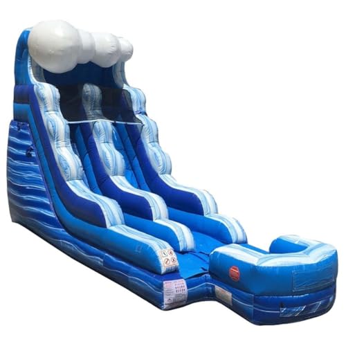 TentandTable Inflatable Water Slide for Kids and Adults, Commercial Grade, 27' L x 9' W x 15' H, Blue Marble Wave