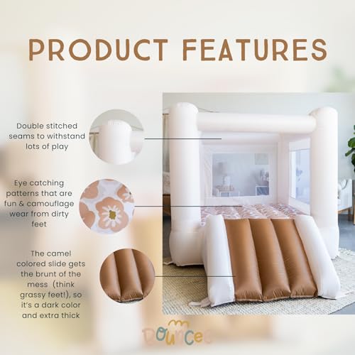 Bouncee Bloom Toddler Bounce House with Slide Blush/Floral/Camel