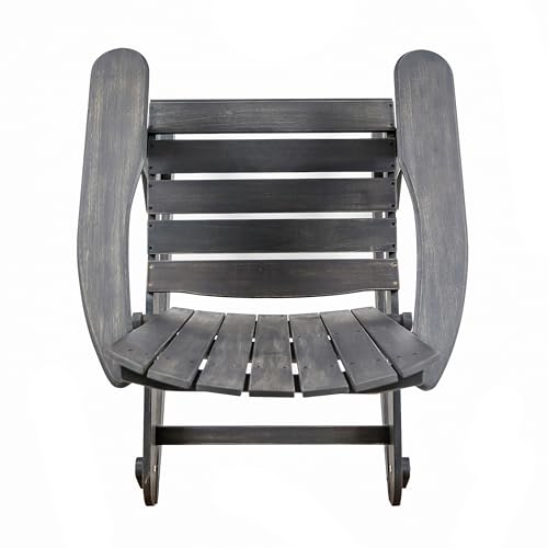 Benzara Outdoor Adirondack Rocking Chair Dark Gray