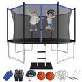 ACWARM HOME Recreational Trampoline with Basketball Hoop Black