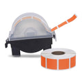 Law Roll of 1000 Square Target Pasters with Plastic Dispenser Orange