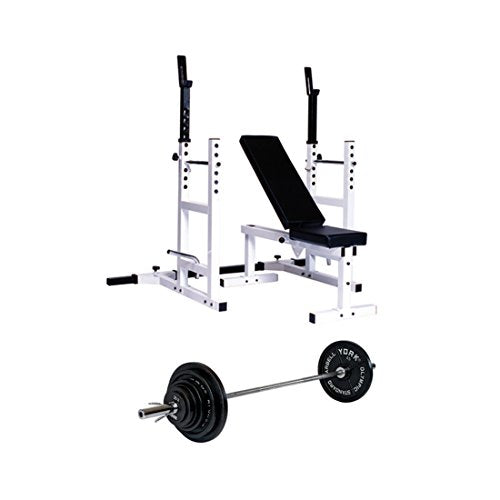 York Barbell Weight Bench with 300 LBS Weight Set