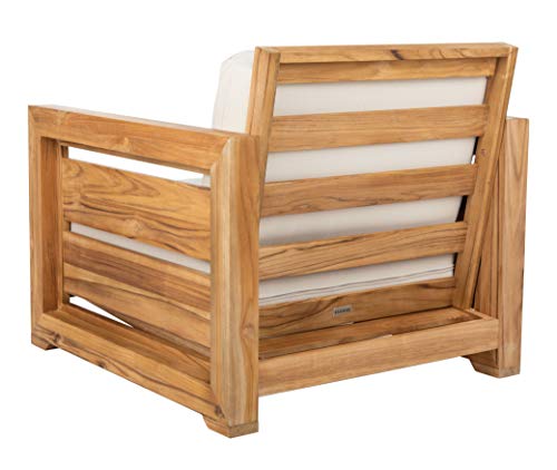 Safavieh Couture Patio Guadeloupe Outdoor Club Chair Natural/White