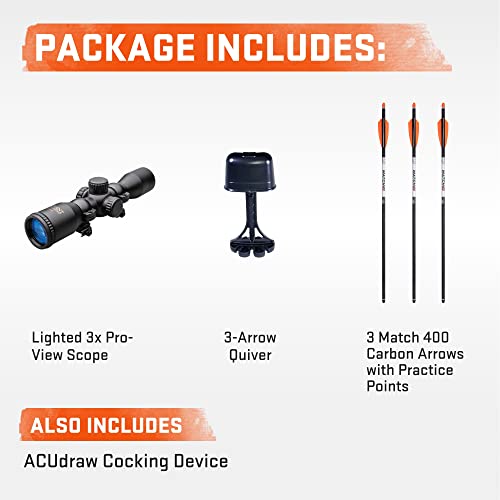 Wicked Ridge NXT 400 Hunting Crossbow Package with ACUdraw and Pro-View Scope Peak Camo