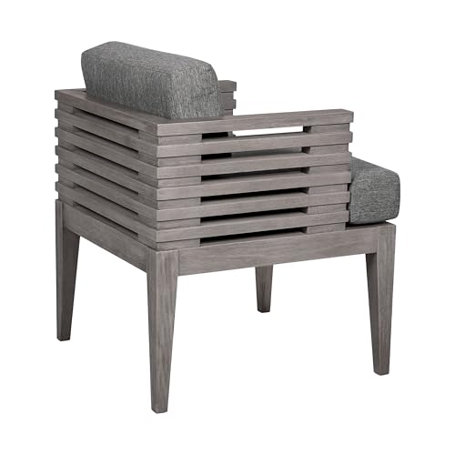 Benzara Hida 24 Inch Outdoor Patio Dining Chair Grey