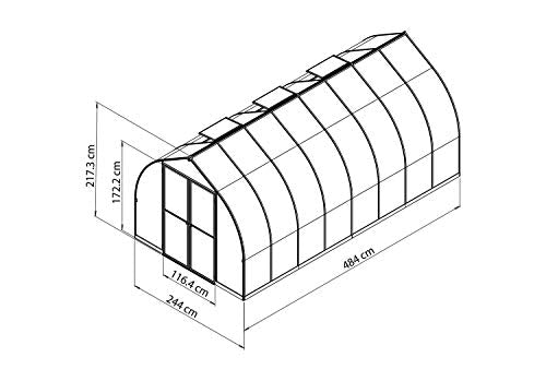 Palram Canopia Bella Greenhouse Kit 8x16 Silver