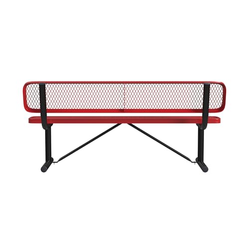 Leisure Craft 6 Foot Outdoor Bench with Back Red