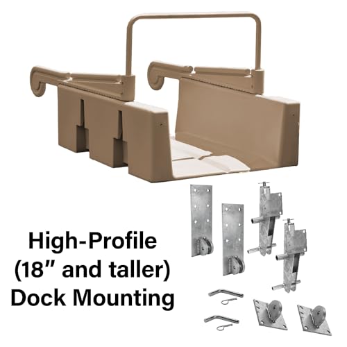 YAKport Kayak Launch Station for High-Profile Floating Docks Tan