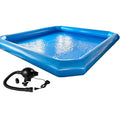 HQHAOTWU Inflatable Family Swimming Pool 6x6x0.65m with Blower Blue