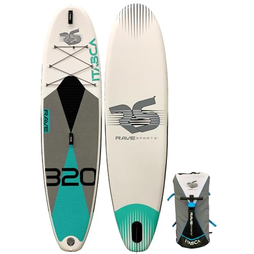RAVE Sports Inflatable Stand Up Paddle Board Itasca 320 Quarry Blue