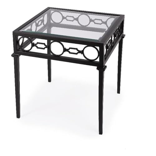 Home Square 3-Piece Outdoor Lounge Chair Set with End Table Black