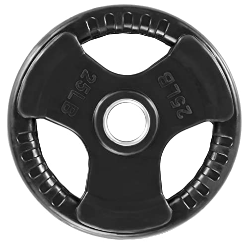 French Fitness Rubber Grip Weight Plate Set w/ 7 ft Olympic Bar 395 lbs