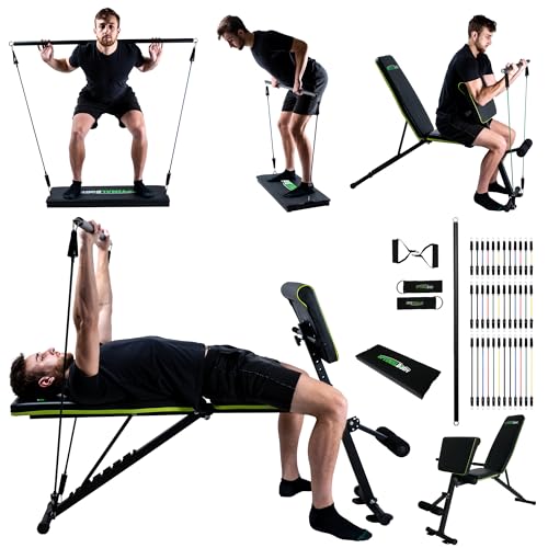 OptimalBody Fitness RBS4 Resistance Bench Home Gym System Black