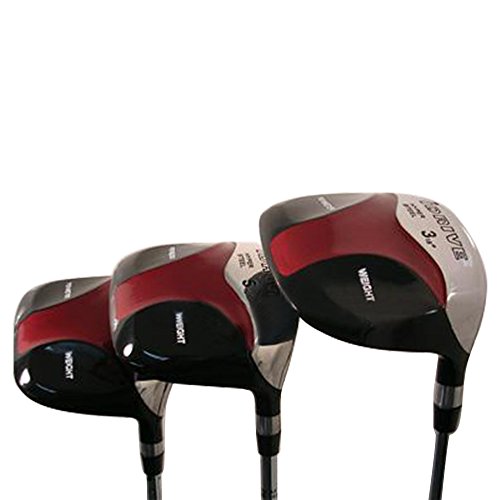 iDrive Men's Red Square Anti-Slice Draw Golf Fairway Wood Set Black