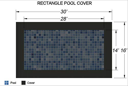 Loop-Loc Safety Swimming Pool Cover 14x28 Rectangle Super Dense II Mesh Black