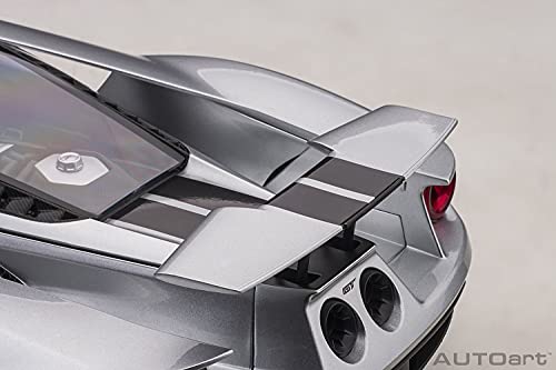 AUTOart 2017 Ford GT Ingot Silver Metallic Model Car 1/12 Black Stripes