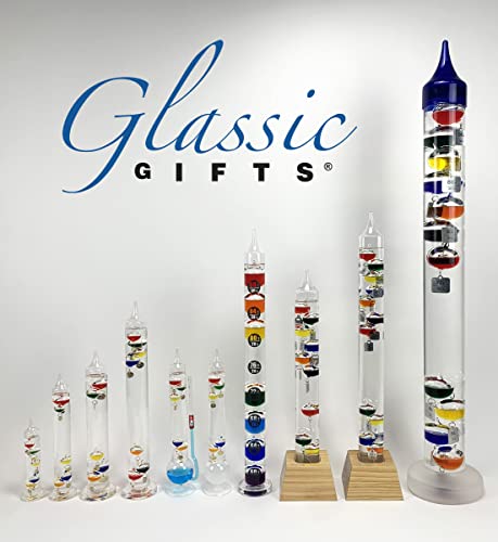 Glassic Gifts Galileo Thermometer 40" Tall Chrome